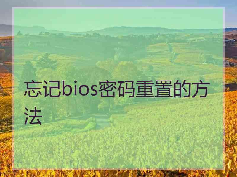 忘记bios密码重置的方法