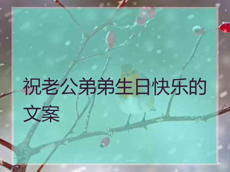 祝老公弟弟生日快乐的文案