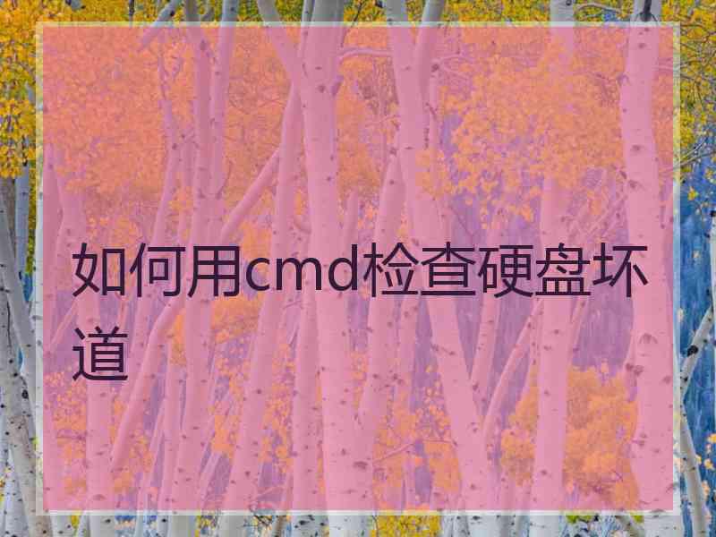 如何用cmd检查硬盘坏道