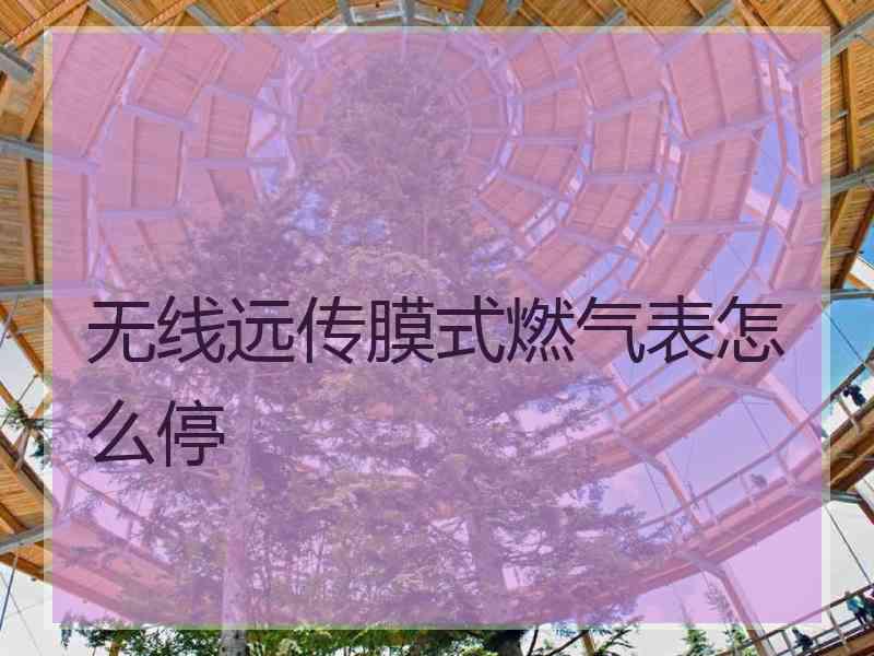 无线远传膜式燃气表怎么停