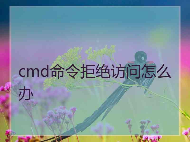 cmd命令拒绝访问怎么办