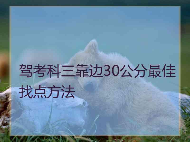 驾考科三靠边30公分最佳找点方法