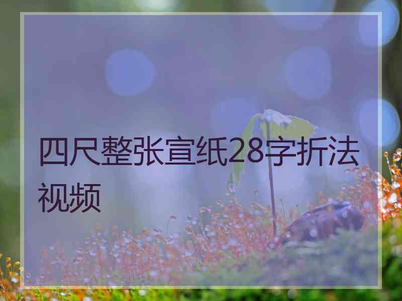 四尺整张宣纸28字折法视频