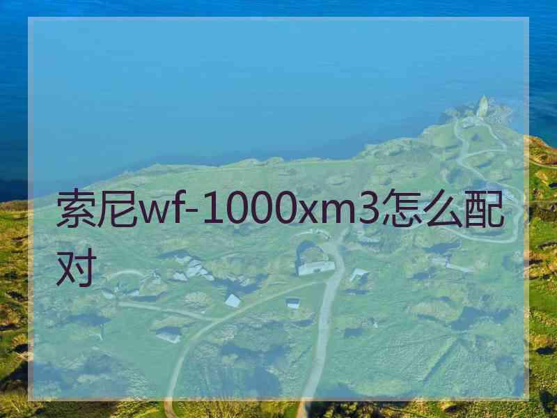 索尼wf-1000xm3怎么配对