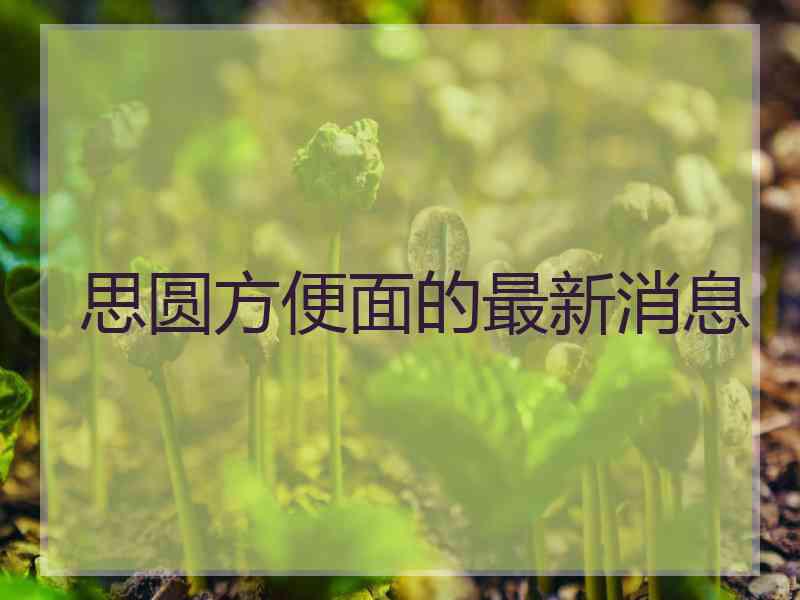 思圆方便面的最新消息