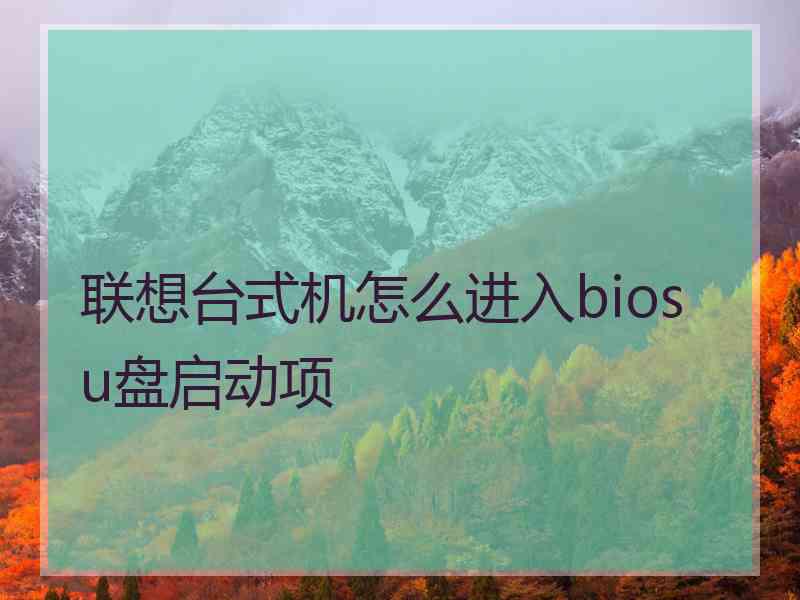 联想台式机怎么进入bios u盘启动项