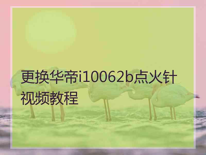 更换华帝i10062b点火针视频教程