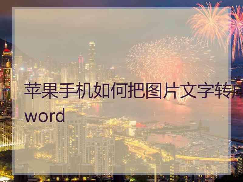 苹果手机如何把图片文字转成word