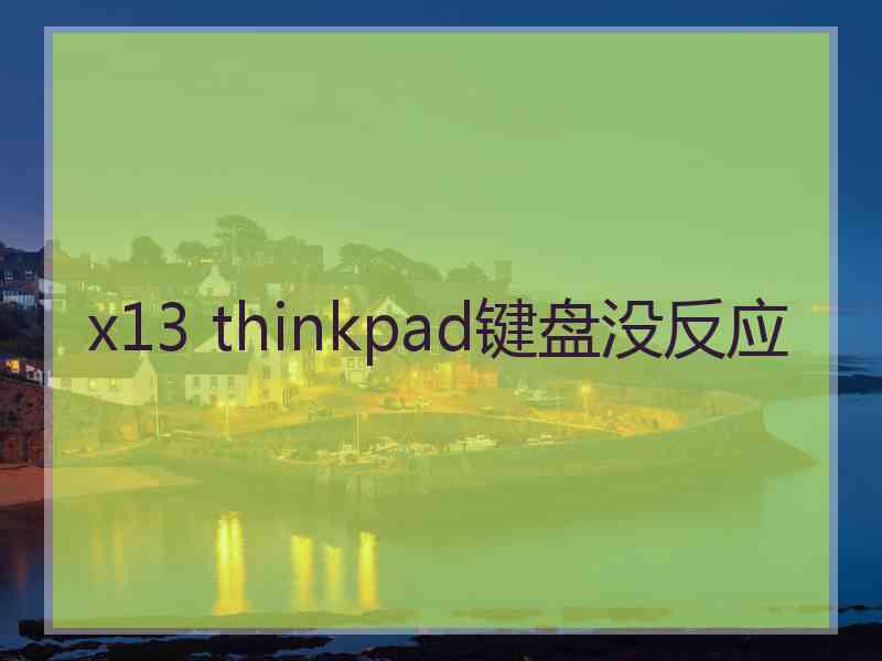 x13 thinkpad键盘没反应