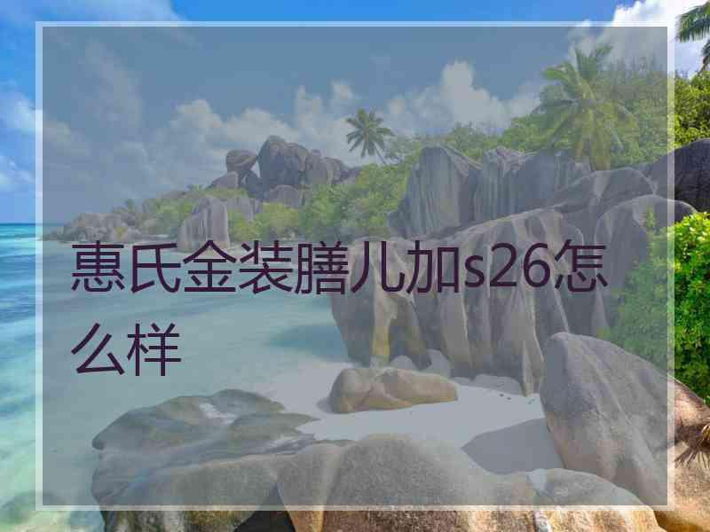 惠氏金装膳儿加s26怎么样