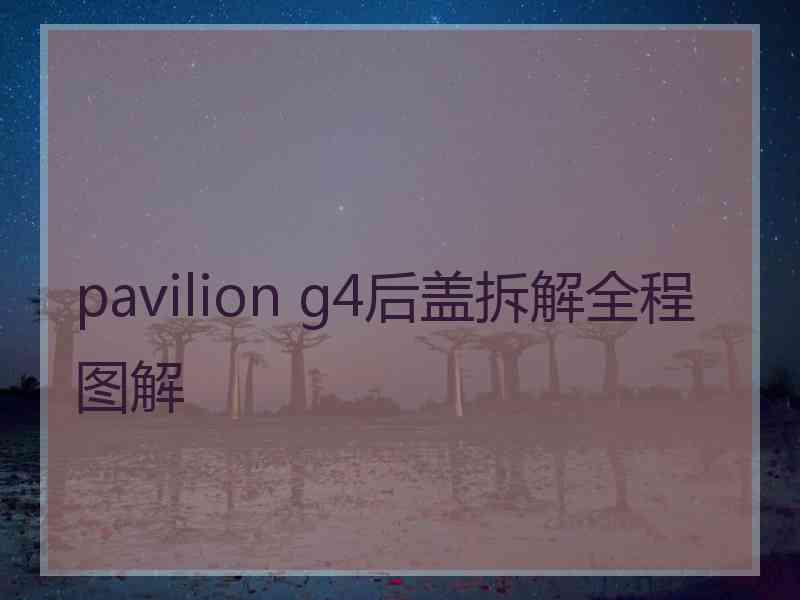 pavilion g4后盖拆解全程图解