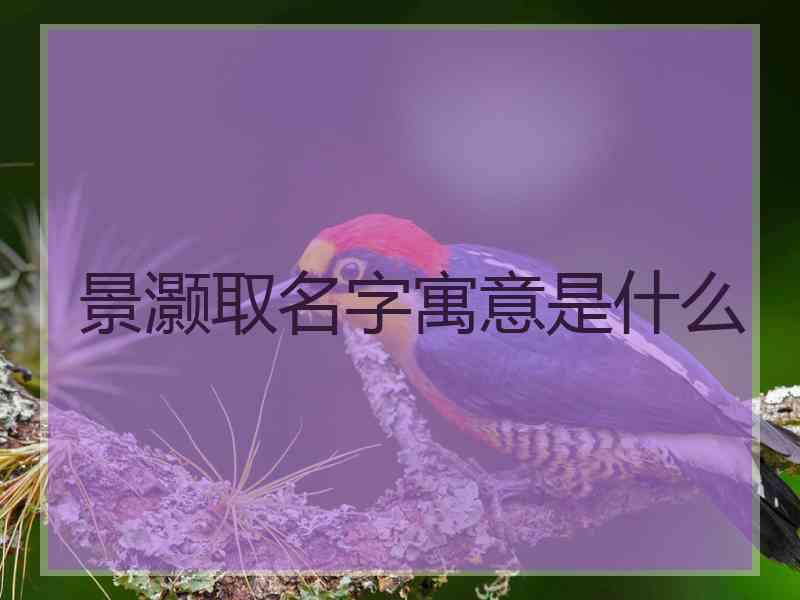 景灏取名字寓意是什么