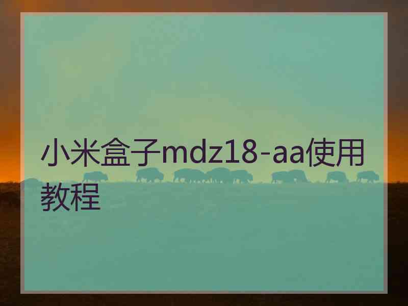 小米盒子mdz18-aa使用教程