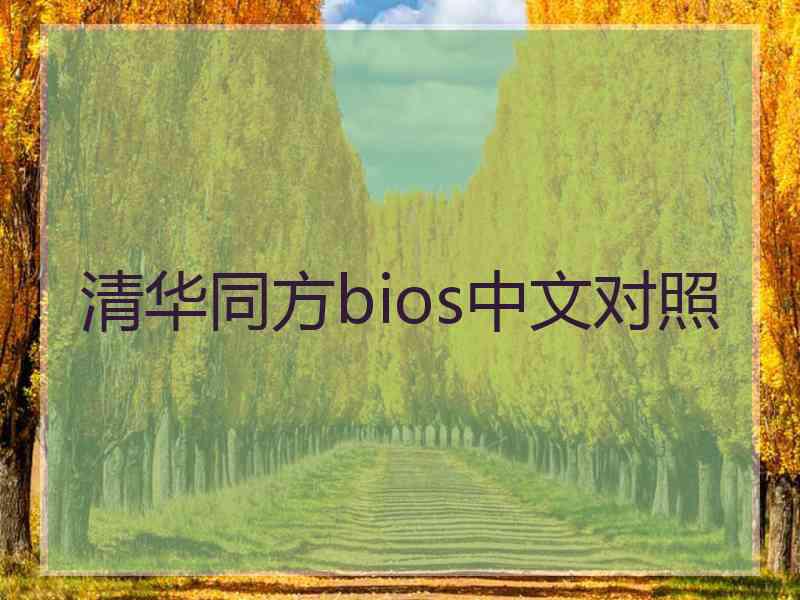 清华同方bios中文对照