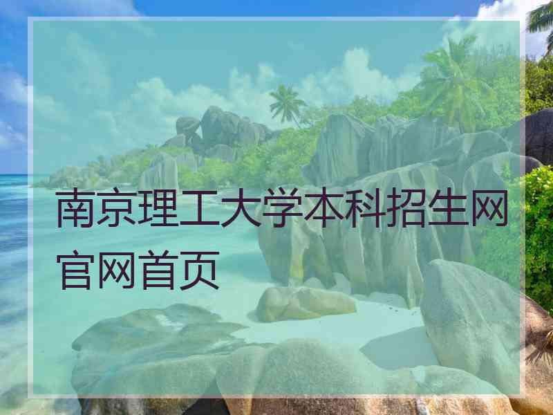 南京理工大学本科招生网官网首页