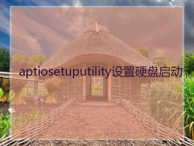 aptiosetuputility设置硬盘启动