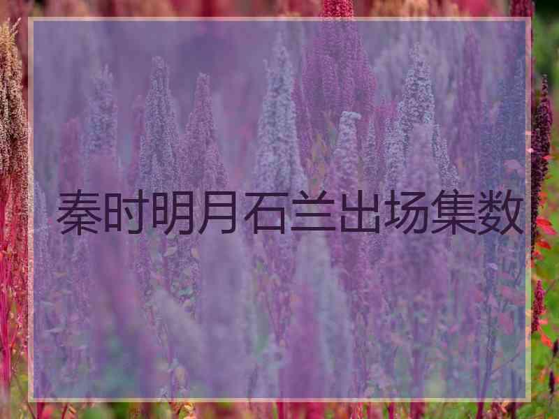 秦时明月石兰出场集数