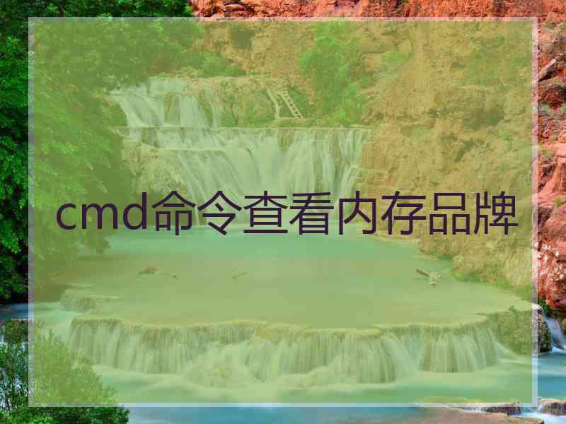 cmd命令查看内存品牌