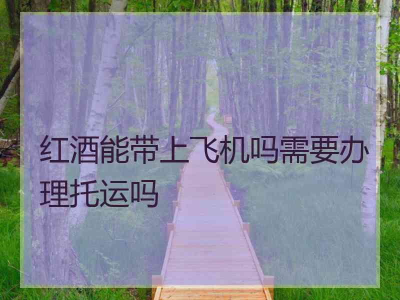 红酒能带上飞机吗需要办理托运吗