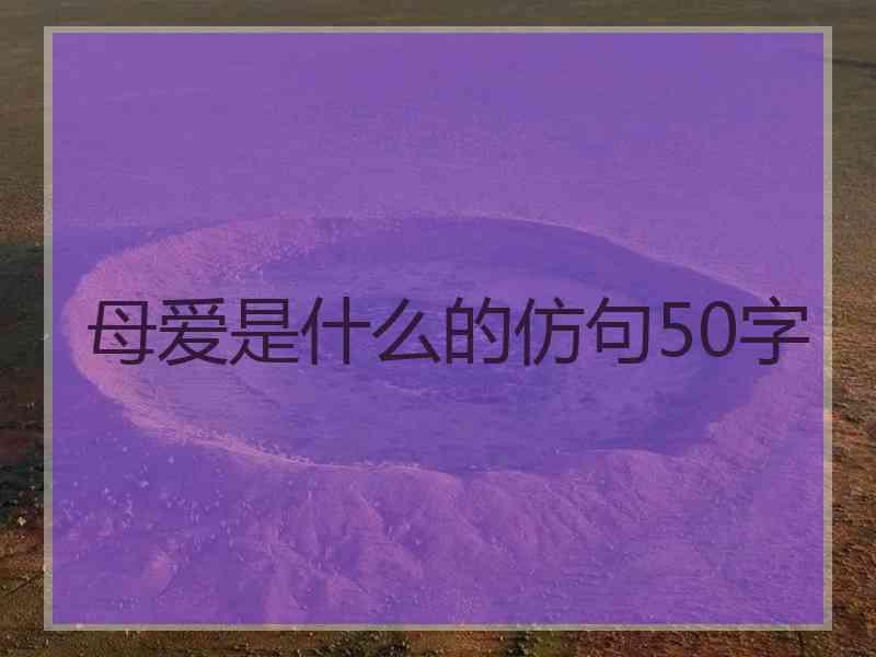 母爱是什么的仿句50字