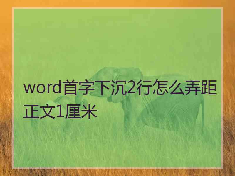 word首字下沉2行怎么弄距正文1厘米