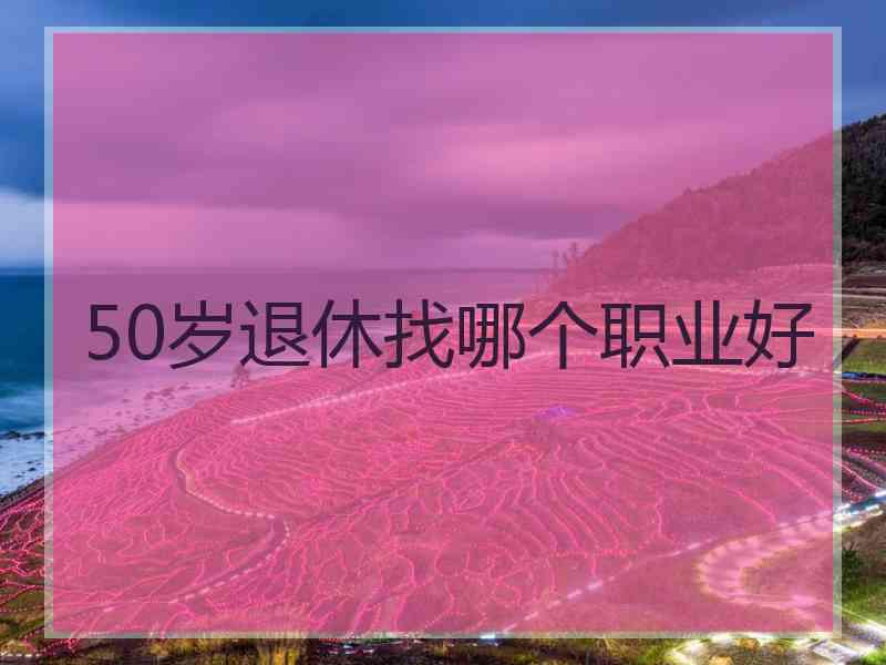 50岁退休找哪个职业好