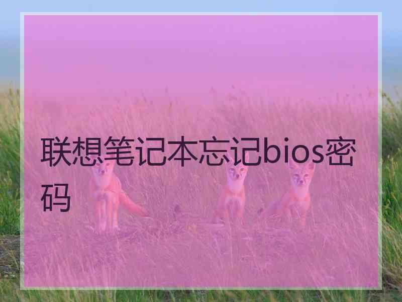 联想笔记本忘记bios密码