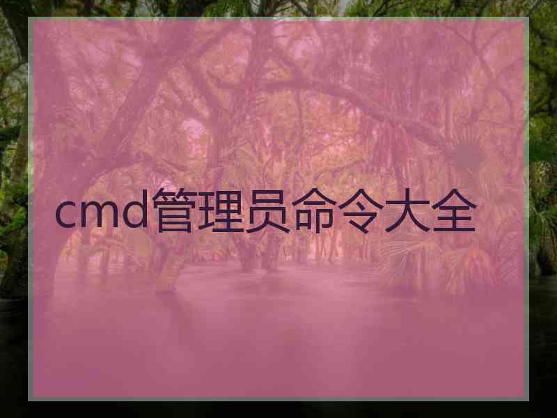 cmd管理员命令大全