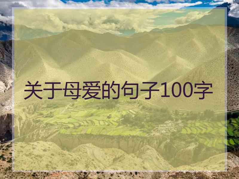 关于母爱的句子100字