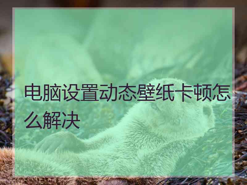 电脑设置动态壁纸卡顿怎么解决