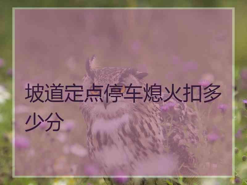 坡道定点停车熄火扣多少分