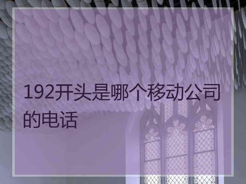 192开头是哪个移动公司的电话