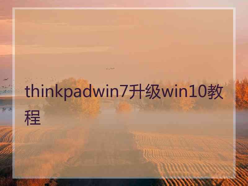 thinkpadwin7升级win10教程