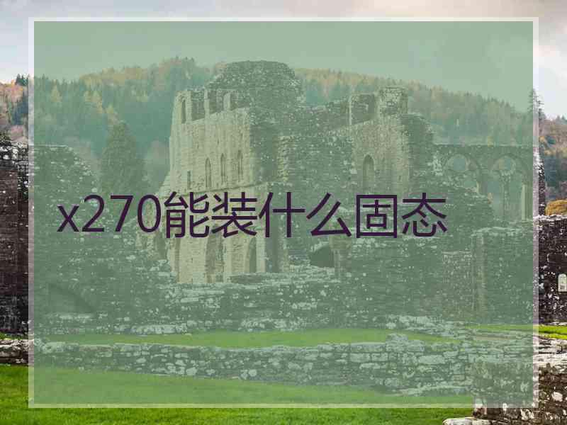 x270能装什么固态