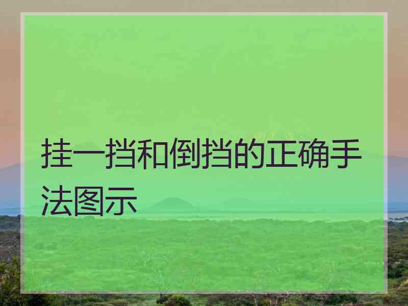 挂一挡和倒挡的正确手法图示