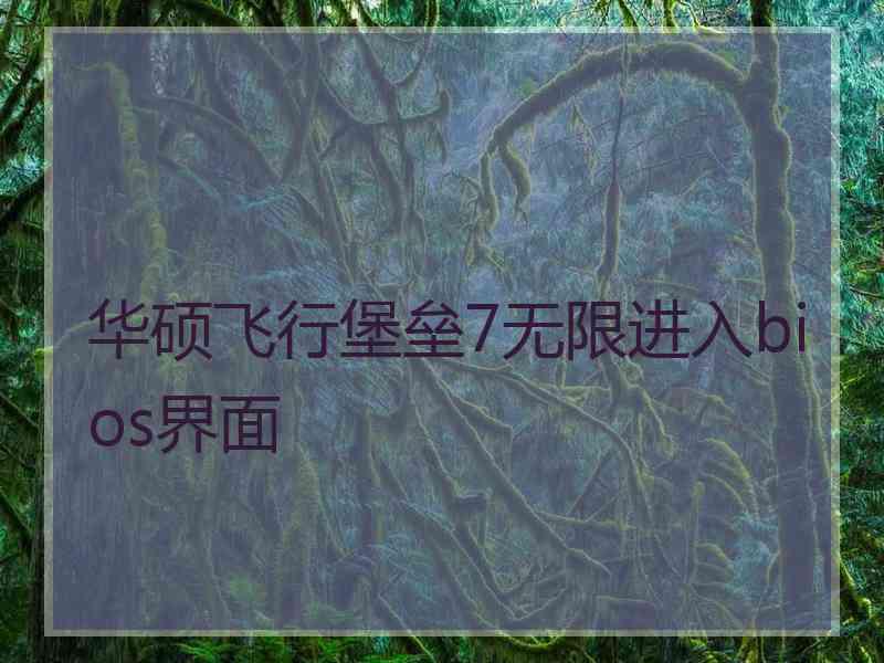 华硕飞行堡垒7无限进入bios界面