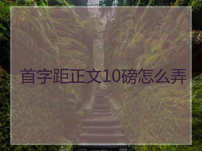 首字距正文10磅怎么弄