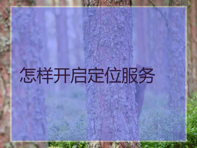 怎样开启定位服务