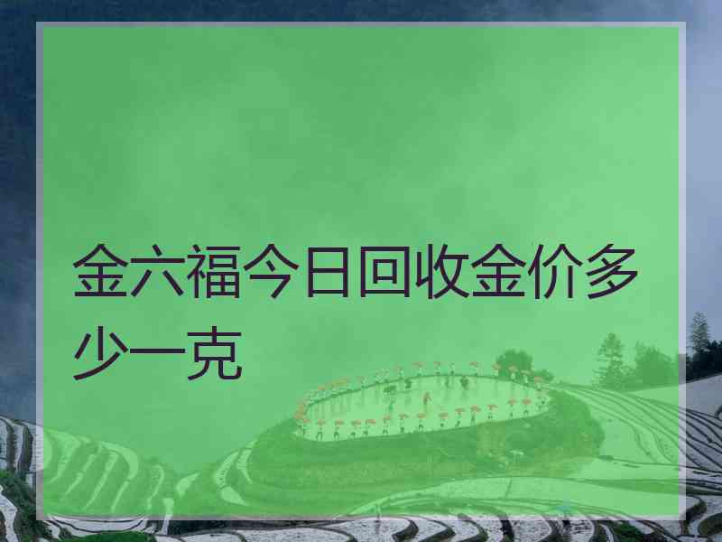 金六福今日回收金价多少一克