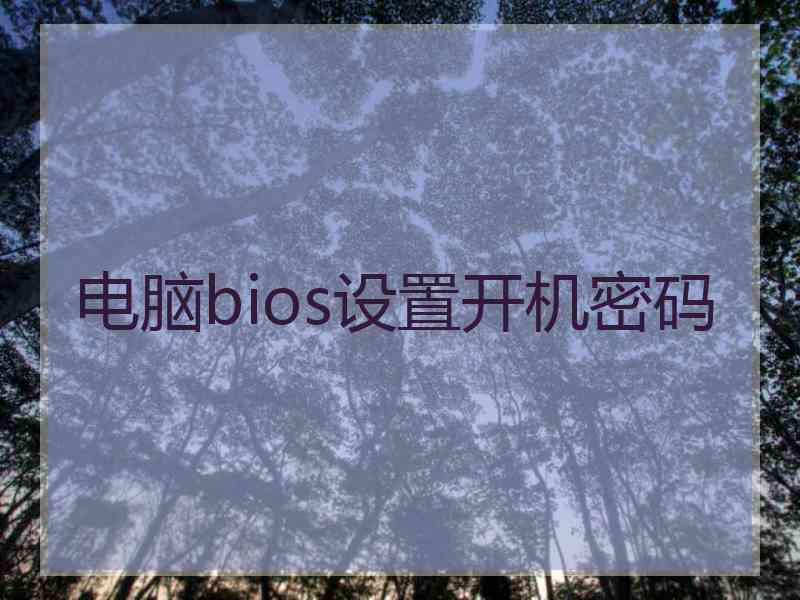 电脑bios设置开机密码