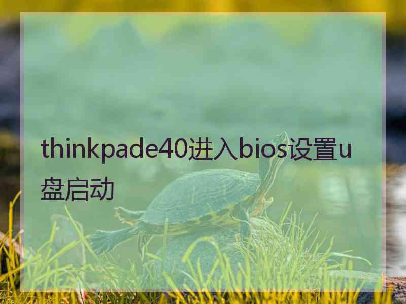 thinkpade40进入bios设置u盘启动