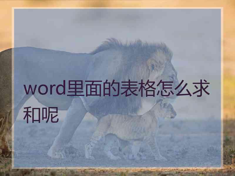 word里面的表格怎么求和呢