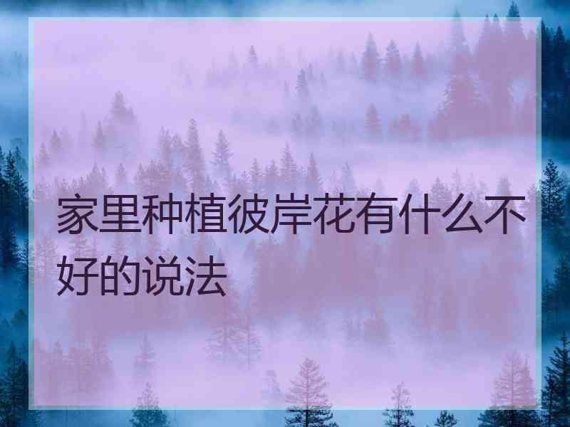 家里种植彼岸花有什么不好的说法