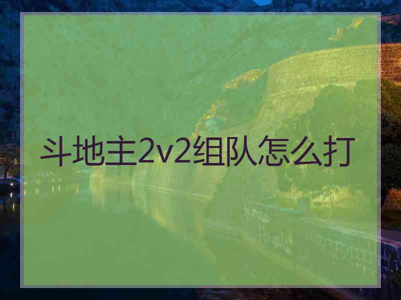 斗地主2v2组队怎么打