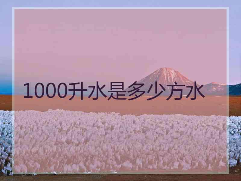 1000升水是多少方水