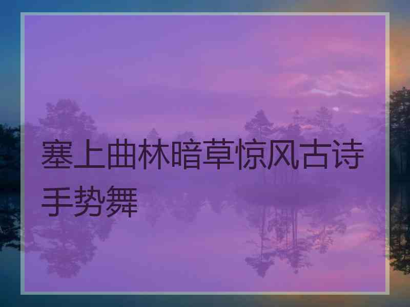 塞上曲林暗草惊风古诗手势舞