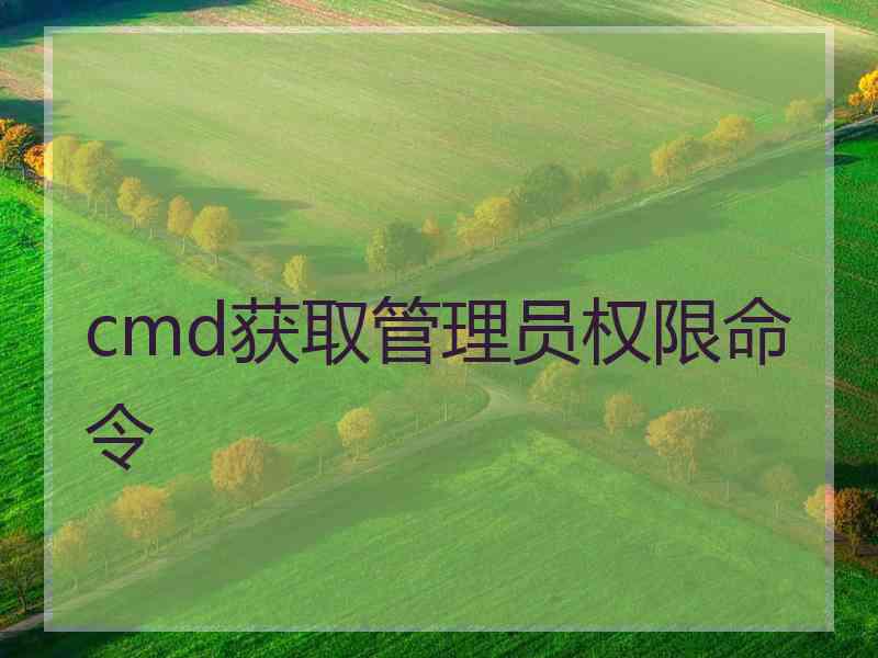 cmd获取管理员权限命令