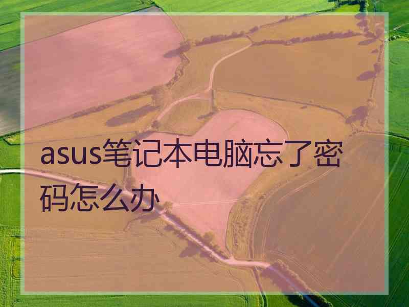 asus笔记本电脑忘了密码怎么办