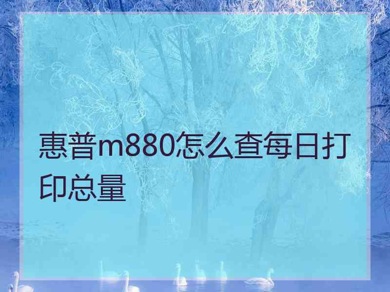 惠普m880怎么查每日打印总量