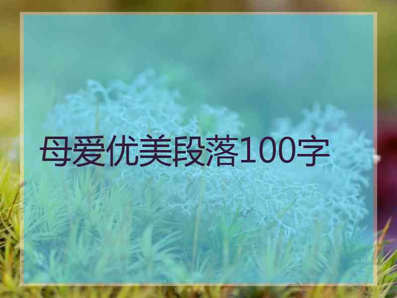 母爱优美段落100字